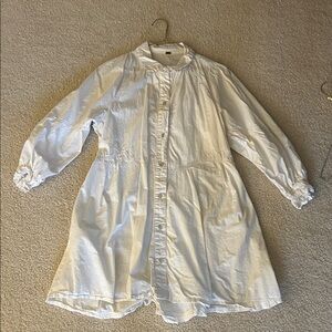 Free People Cream Button-Up Shirt dress